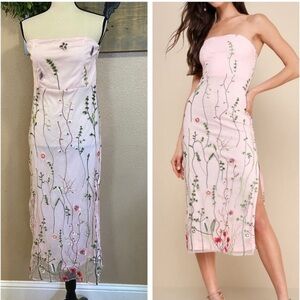 Lulu strapless embroidered dress